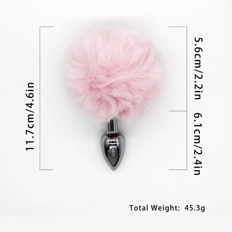 Metal Anal Plug with Long Fluffy Tail – Fox Tail Butt Plug for Cosplay Role Play BDSM Adult Toy