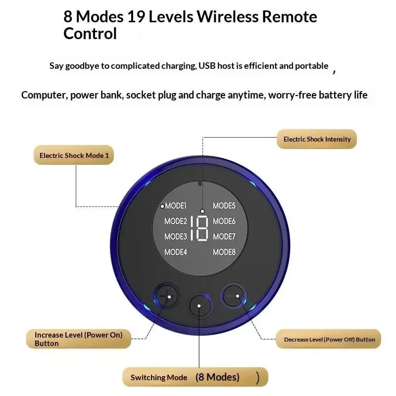 For Men Strong Current Remote Control Electric Shock Masturbation Penis Ring Scrotum Bondage Egg Egg Cock Ring Training Sex Toys