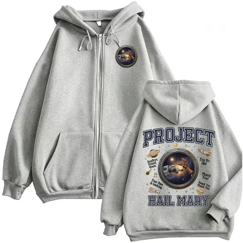 Project Hail Mary Sweatshirts Jacket Coats Rocky Jazz Hands Amaze Zip Up Hoodies Men Women Fashion High Quality Zipper Pullovers
