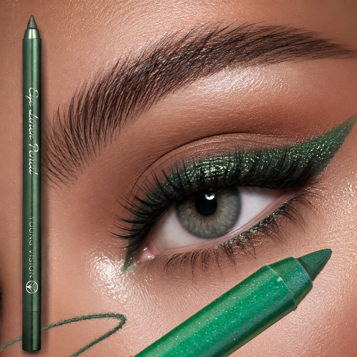 Pearl Shimmer Eyeliner Gel Glitter Green Eye Shadow Stick Matte Metallic Eye Makeup Waterproof Durable Easy to Color Highlighter