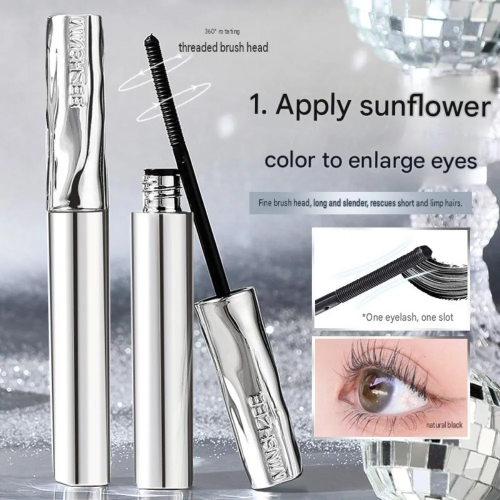 Steel Tube Mascara-Special Spiral Brush Waterproof LongLasting Silk Fiber Mascara keep Each Eyelash Curled for aLong Time Makeup