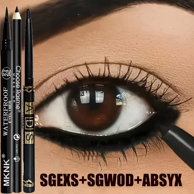 1-20Pcs Waterproof Black Eyeliner Pencils -Smudge-Proof Long-Lasting & Beginner-Friendly Smooth High Pigmented Punk Eye Makeup