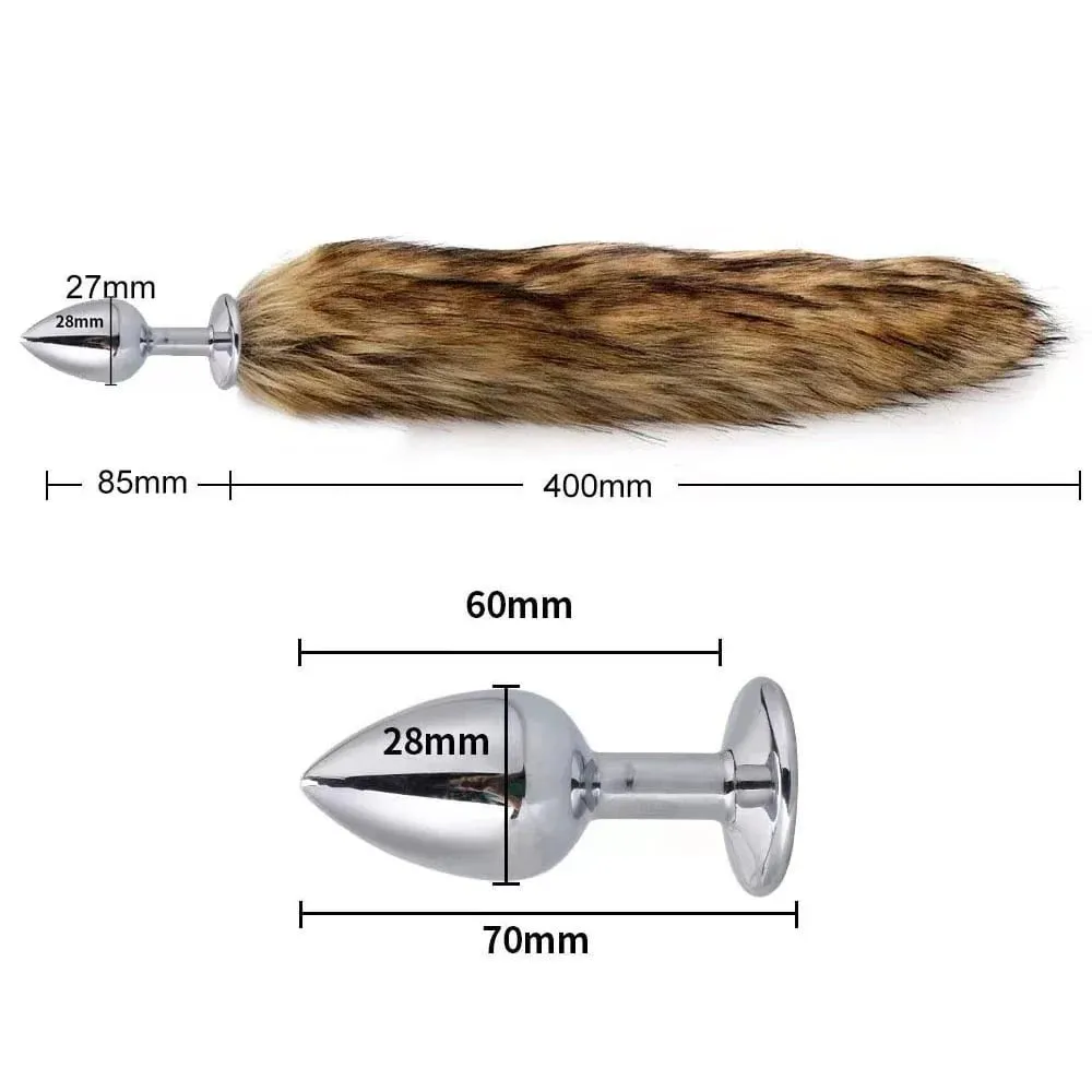 Fox Tail Anal Plug Sex Anal Toy Butt Plug For Women Adult Sex Toy Stainles Steel Anal Plug Smooth Butt Plug Cosplay BDSM Sex Toy