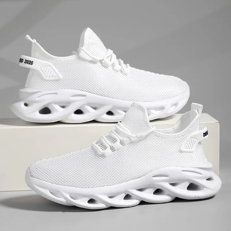 Men Casual Sneakers Outdoor Breathable Mesh For Women Light Shock-absorption Black Tennis Sports Running Black Jogging Shoes