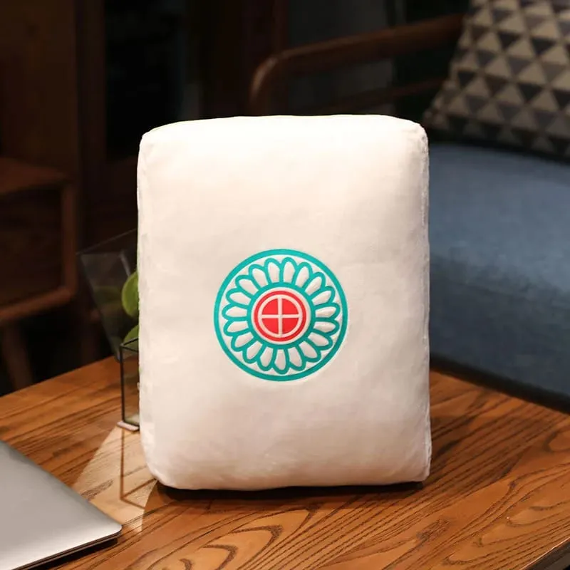 ใหม่ 1 PC Creative Mahjong หมอนจีน Plush ของเล่นรถเก้าอี้พนักพิง Mahjong ลูกเต๋าตลก Nap หมอนโซฟา Home Decor ของขวัญ