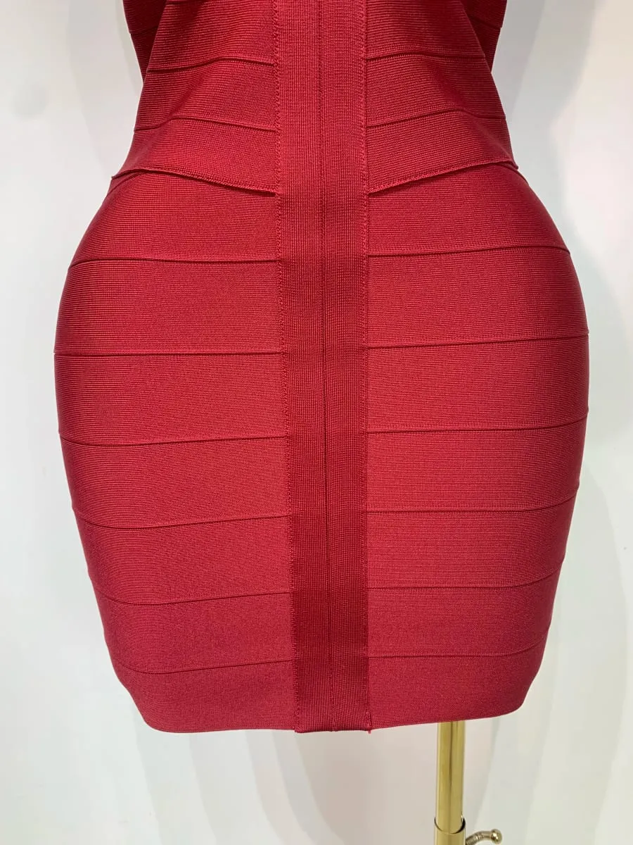 Women Sexy Sleeveless Deep V-neck Bodycon Mini Bandage Dresses Elegant Evening Party Luxury Birthday Club Prom Gown