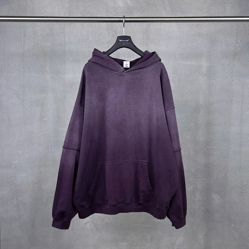 New Autumn Winter Men 400gsm Hoodies Streetwears High Street Heavy Weight Washed Cotton Sweatshirts Brand Tracksuit