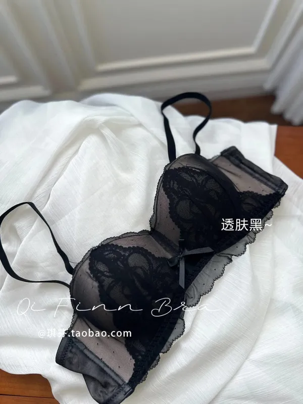 Victorian Inspired Demi Bra & Knicker Set | Sheer Mesh Lace Push Up for Small Bust Anti-Sagging | Luxury Lingerie MOYISU Panty