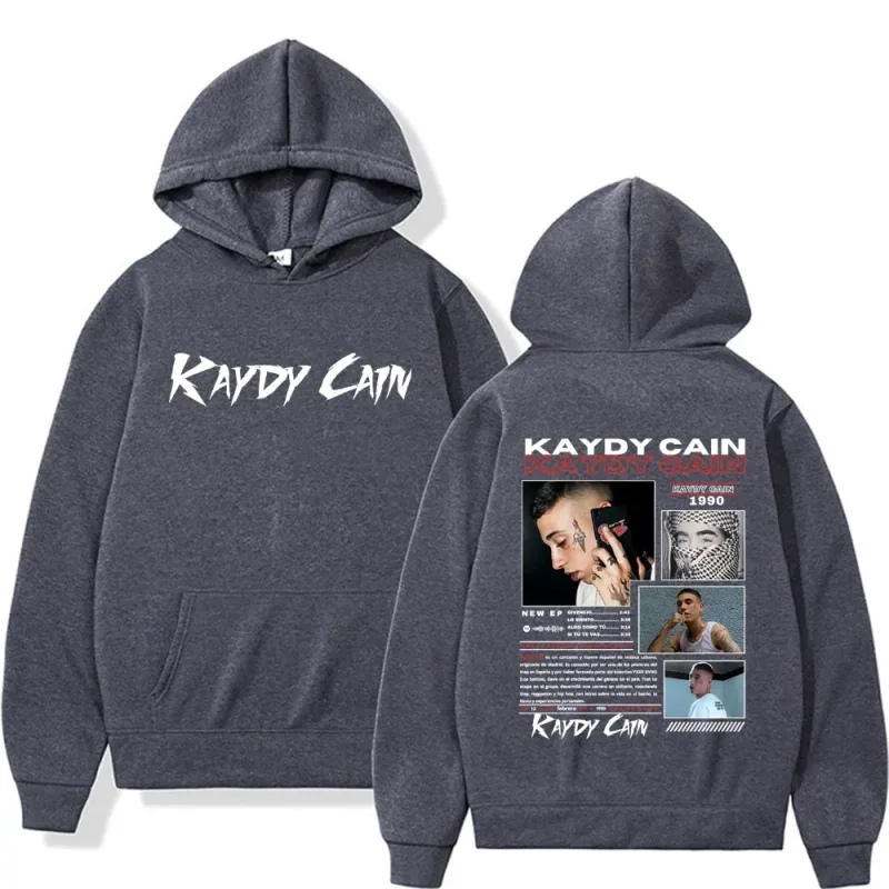 Rapper Kaydy Cain Album 2026 Graphic Hoodies Men Women Fashion Vintage High Street Oversized Loose Bodywarmer Hooded Sweatshirts
