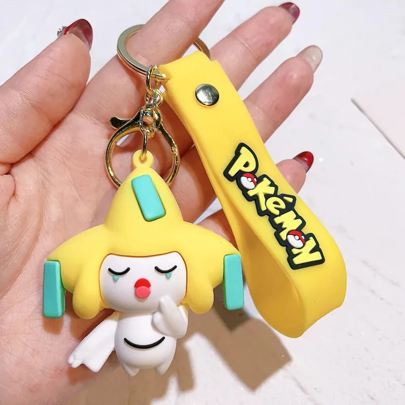 40 Style Wholesale Anime Pokémon Pikachu Eveen Keychain Cartoon Cute Charizard Keyring Student Backpack Car Key Chain Toys Gifts