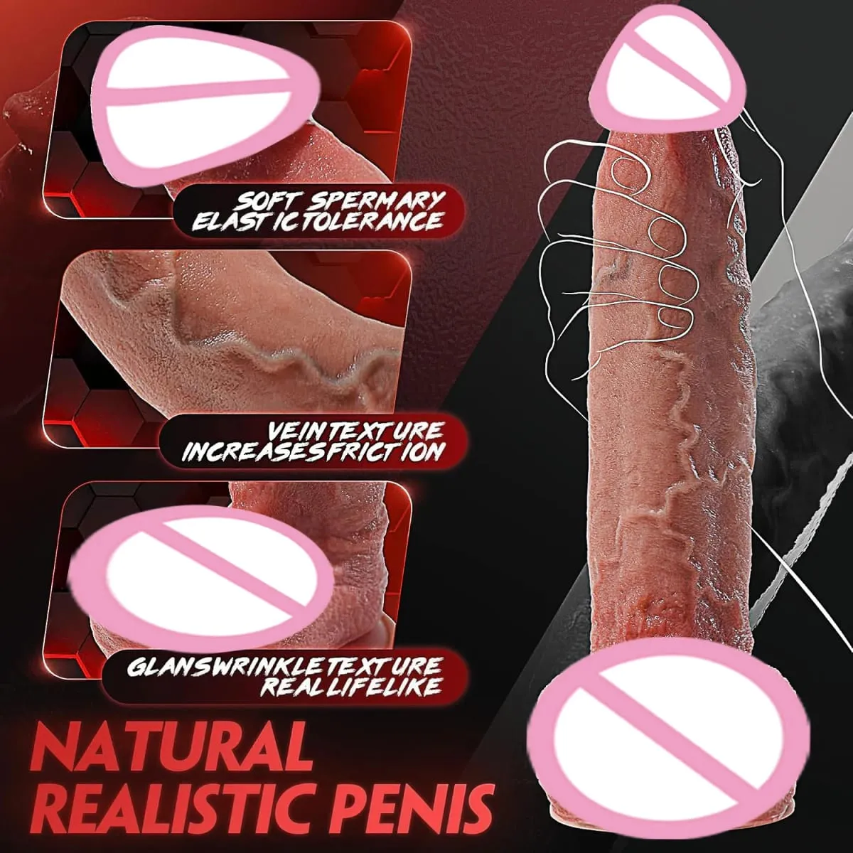 Thick Silicone Dildo Huge Fake Penis Double Cock Woman G-Spot with Powerful Suction Cup Adult Sex Toy Vagina Orgasm Masturbator