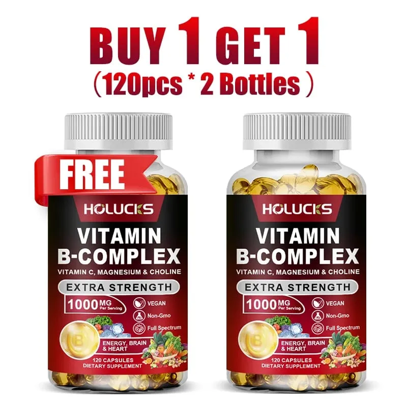 Compre 1 e ganhe 1 grátis! Suplemento de complexo de vitamina B pura para metabolismo energético e sistema nervoso, defesa imunológica e alívio do estresse