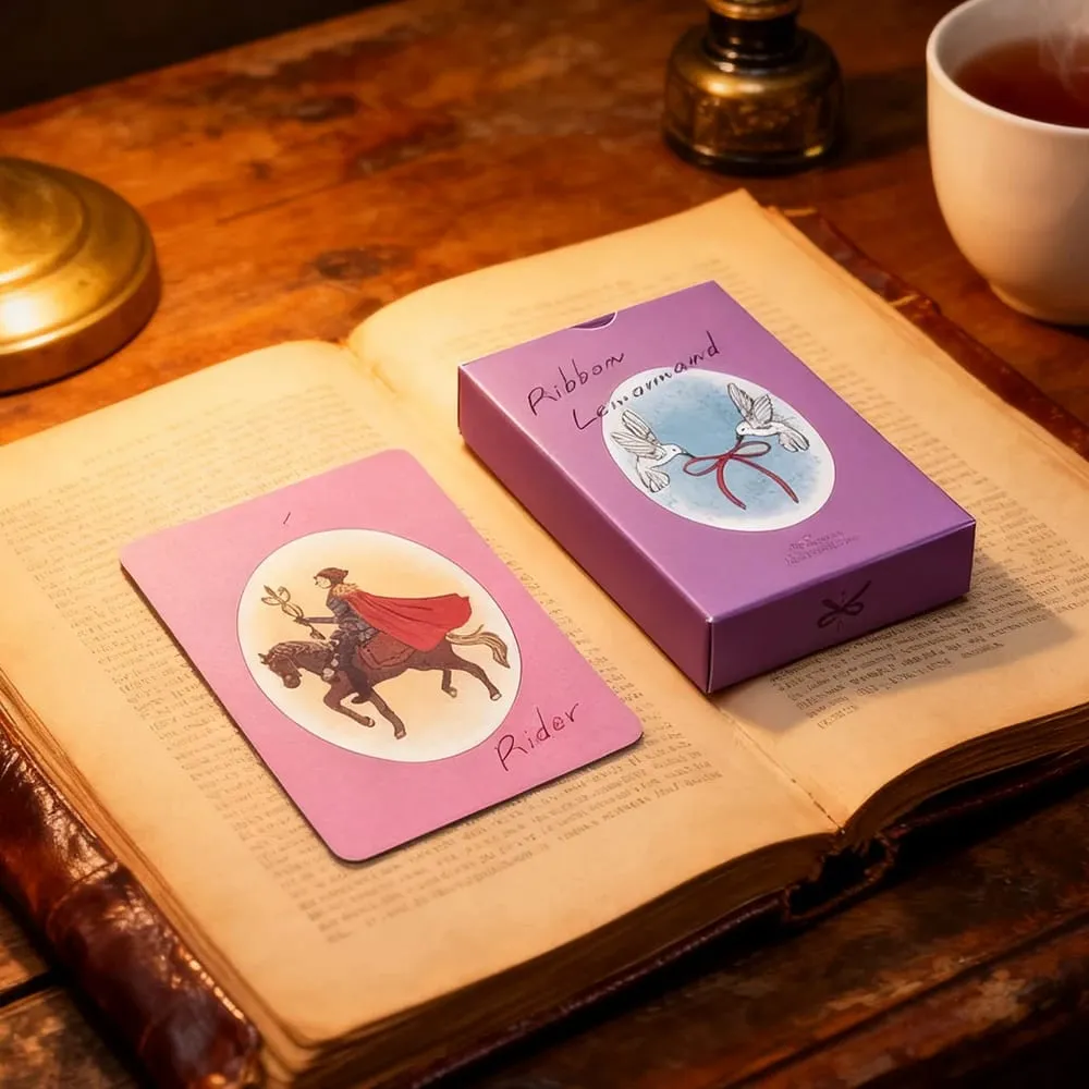 Ribbon Lenormand Deck 9*6cm 36 Pcs Lenormand Cards In A Stylish Matte Pink-purple with A Dull Feel — image 2