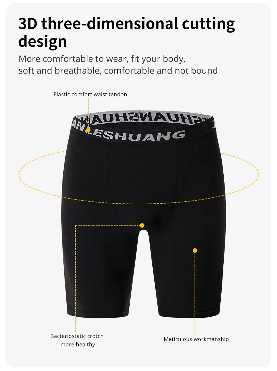 5piece Set Of Men's Classic Black And White Elastic Long Underwear Quick Drying Comfortable Sporty Youth Trend Flat Corner Pants