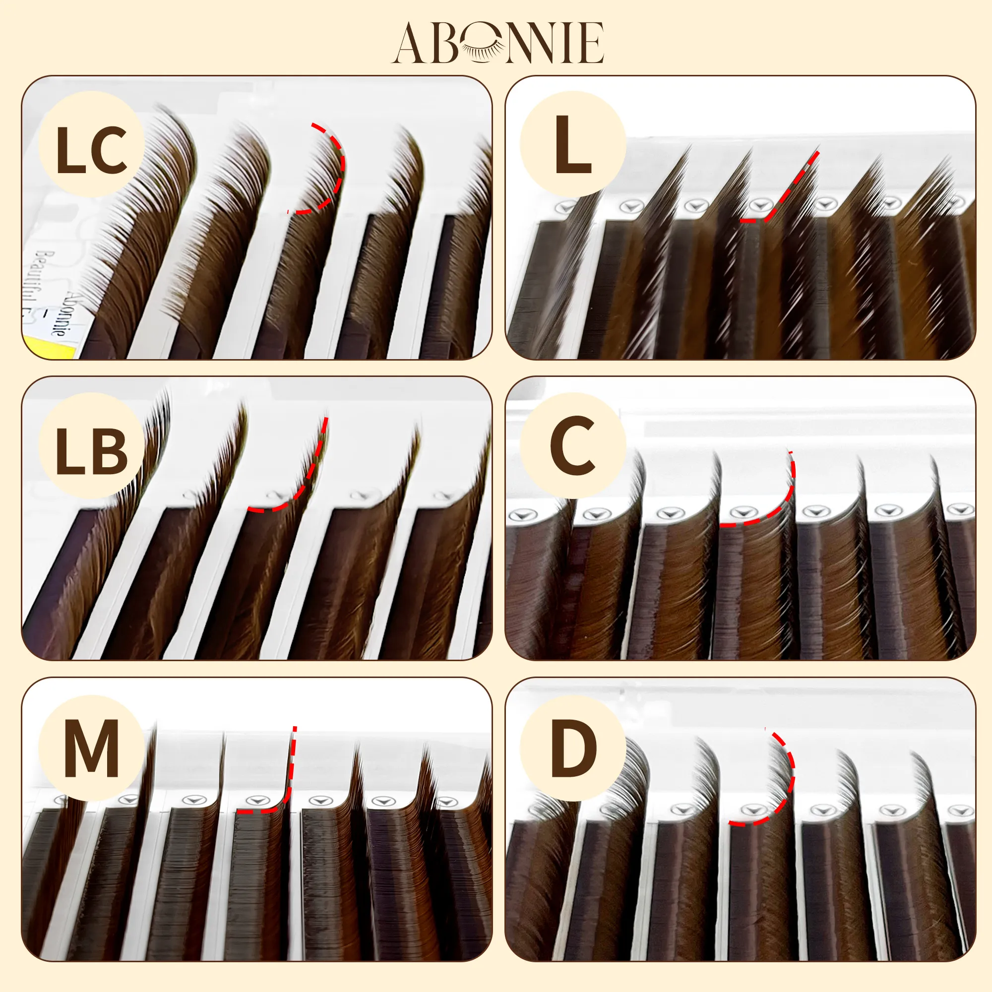 Abonnie LB Brown Lashes M Curl Classic Eyelash Extensions Foxy Eye Lash Cocoa Lashes Colored Eyelashes Fluffy Lashes