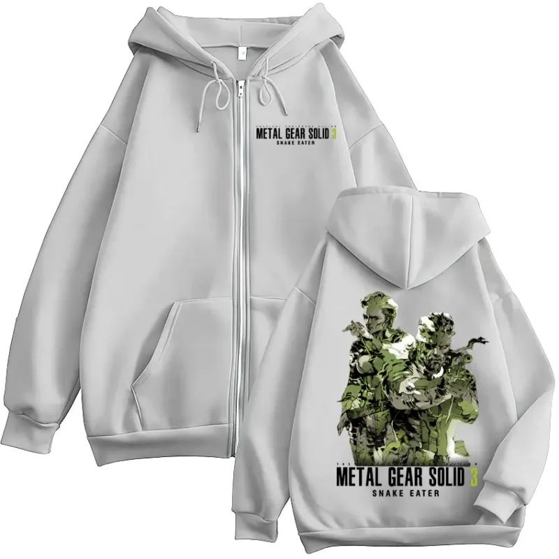 Game Metal Gear Solid 3 Snake Eater Naked Snake The Boss MGS3 Zipper Hoodies Men Women Fashion Zip Up Hooded Sweatshirts Jackets