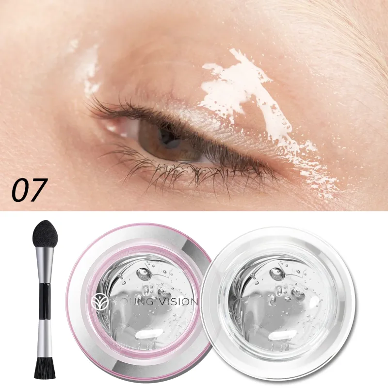 1pcs Highlighter Liquid Eye Shadow Waterproof Non-Greasy Long-Lasting Highlight & Smoky Eye Shadow with Makeup Brush