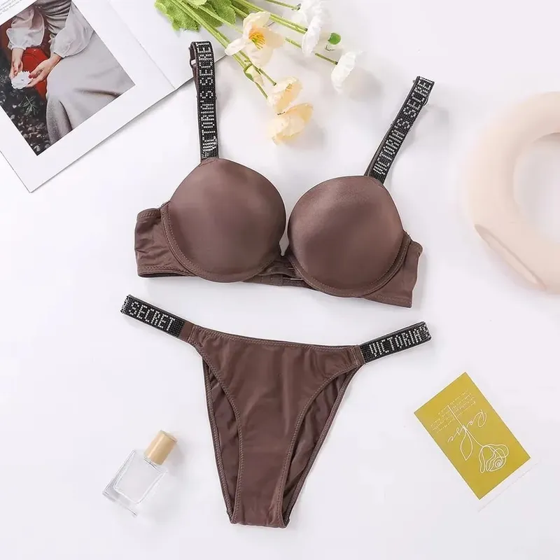 New Adjustable Bra and Panty Set Lace Lingerie Sets Classic Women's Sexy V Lingerie Set S Sheer Lace Trim Supportive Push Up