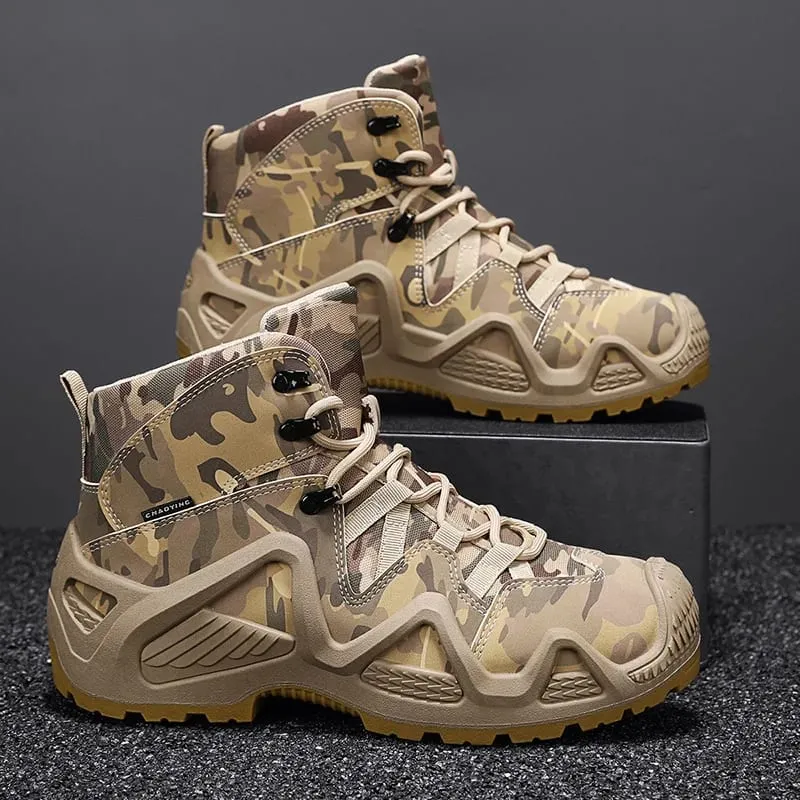 Outdoor Men's Hiking Shoes Non Slip Men Sneakers Lace Up High Top Casual Shoes Mesh Shoes for Men High Quality Zapatillas Hombre