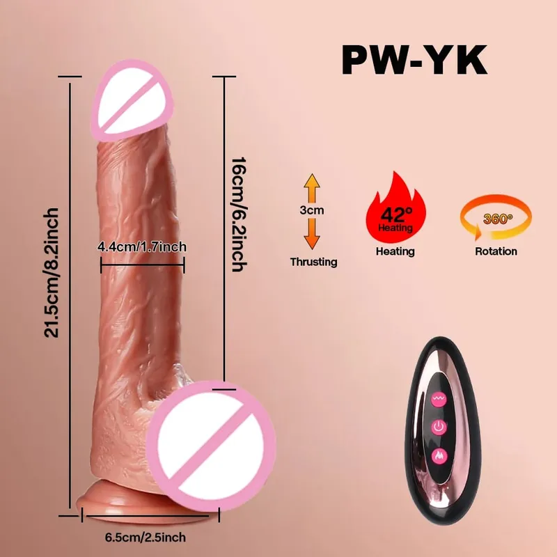 Realistisk Dildo Vibrator Trådlös Fjärrkontroll Roterande Penis Sugkopp G-punkt Clit Stimulator Sexleksaker Teleskopiska Vibrerande Dildos — image 11