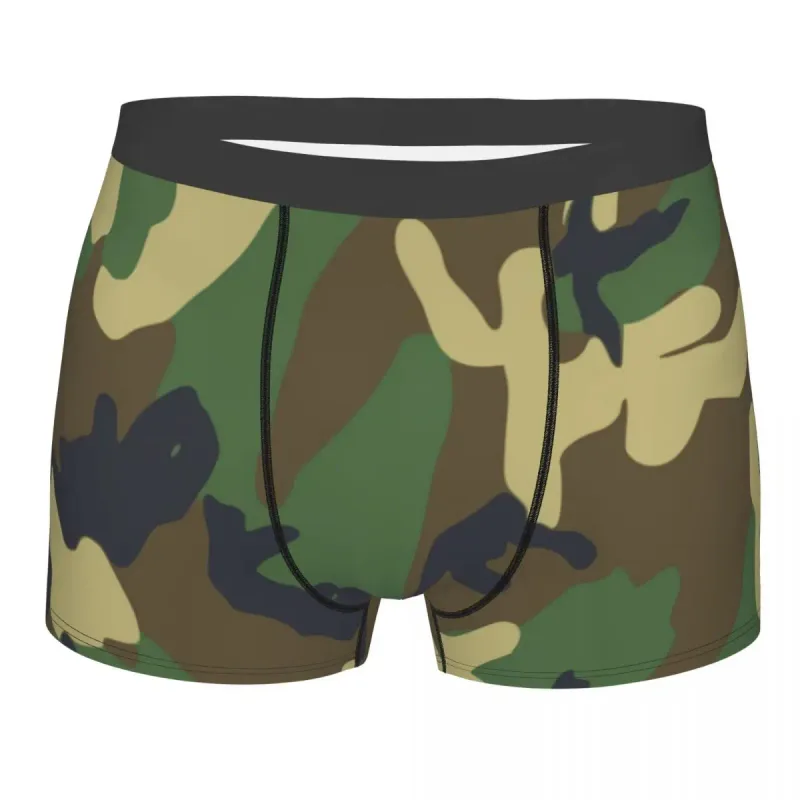 Male Cool WW2 Camo Underwear Germany Arm Military Camouflage Boxer Briefs Stretch Shorts Panties Underpants
