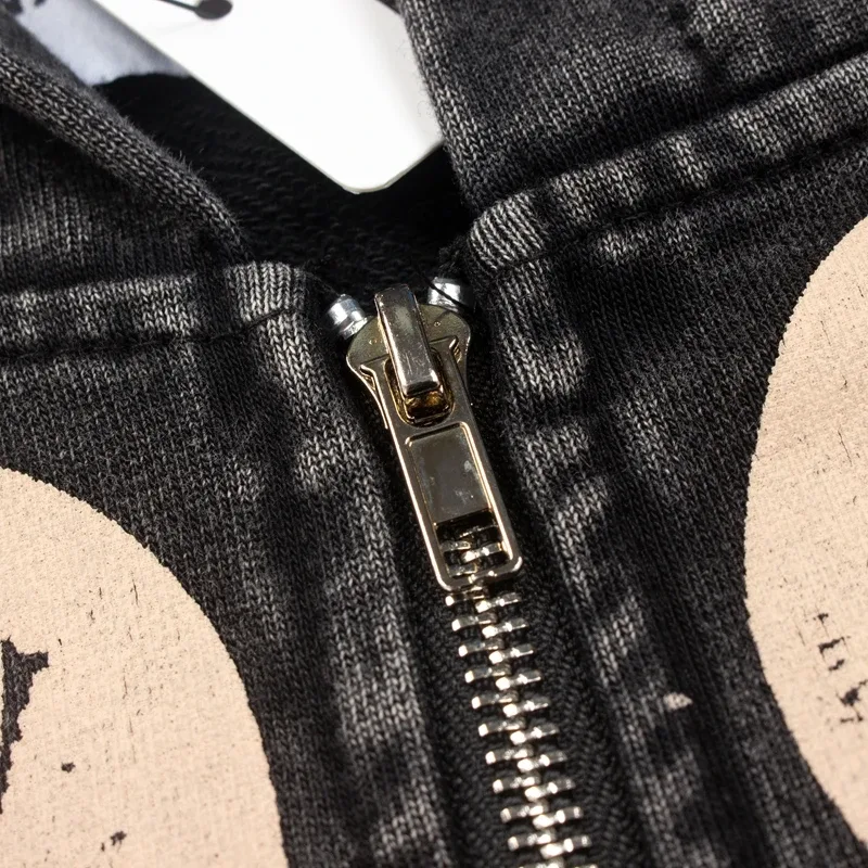 Street Casual SATOSHI Hoodies Pullover Embossed Pattern Embroidery Turtle Shell Design Washed Hooded Men Women Loose Sweatshirts