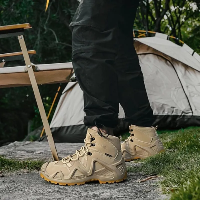 Outdoor Men's Hiking Shoes Non Slip Men Sneakers Lace Up High Top Casual Shoes Mesh Shoes for Men High Quality Zapatillas Hombre