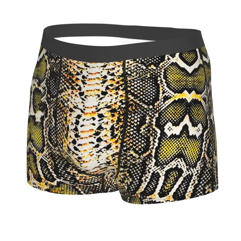 Pakaian Dalam Gambar Kulit Ular Kustom Celana Boxer Tekstur Hewan Kulit Ular Melar Pria Celana Pendek Celana Dalam Lembut untuk Homme