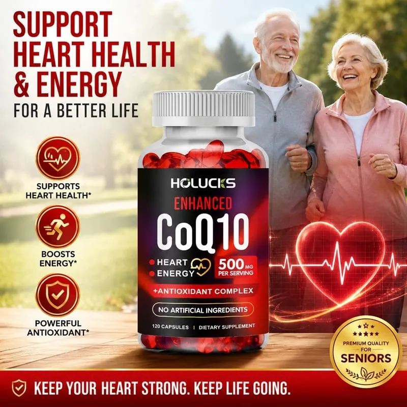 Yimiduk Premium CoQ10 500mg Supplement for Heart Function Fertility & Overall Cellular Vitality Skin Health & Immune Defense