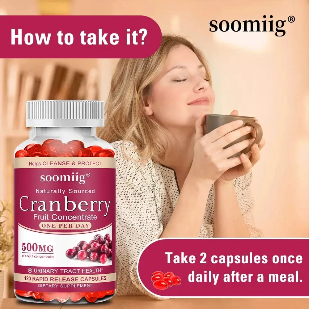 Viên nang nam việt quất hữu cơ - Giàu vitamin C hỗ trợ sức khỏe đường tiết niệu và bàng quang Thúc đẩy quá trình giải độc làm sạch