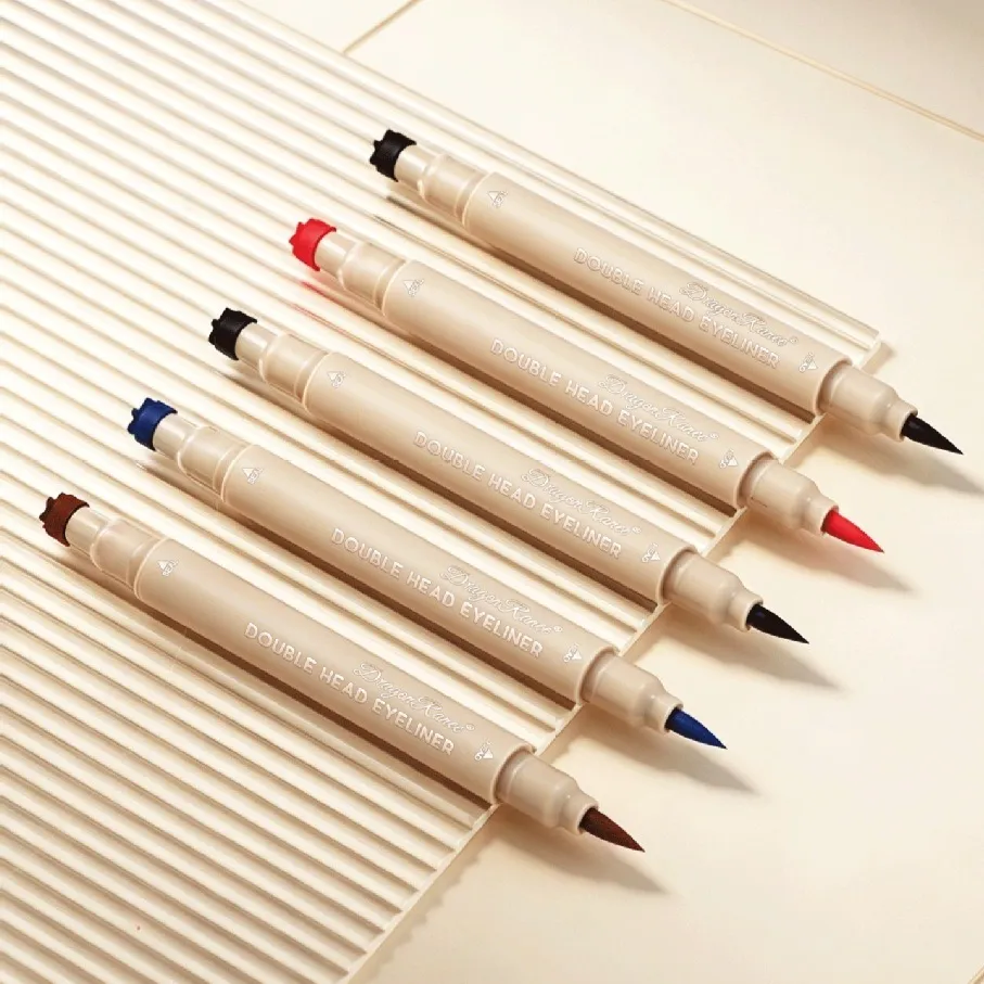 2-in-1 Dual-Ended Stamp Eyeliner Pen 20 Colors Waterproof Liquid Eyeliner with Stamp Tip Quick Dry Eye Makeup for Beginners