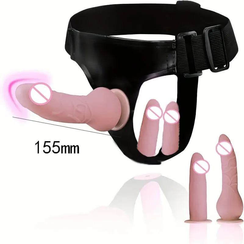 Adjustable Silicone Strap On Dildo Harness Long Slim Pegging Dildo Panties for Women Men Couples Soft Flexible Strap-on Sex To