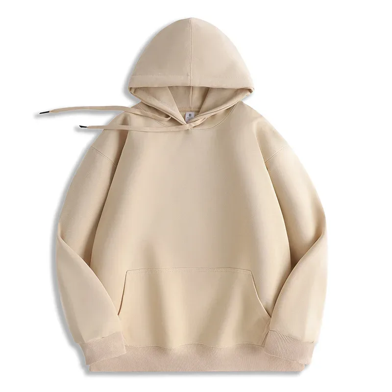 Customized Your Brand Logo DIY Design 600GSM Mens Hoodies High-quality Women Sweatshirt Solid Color Cotton Loose Streetwear