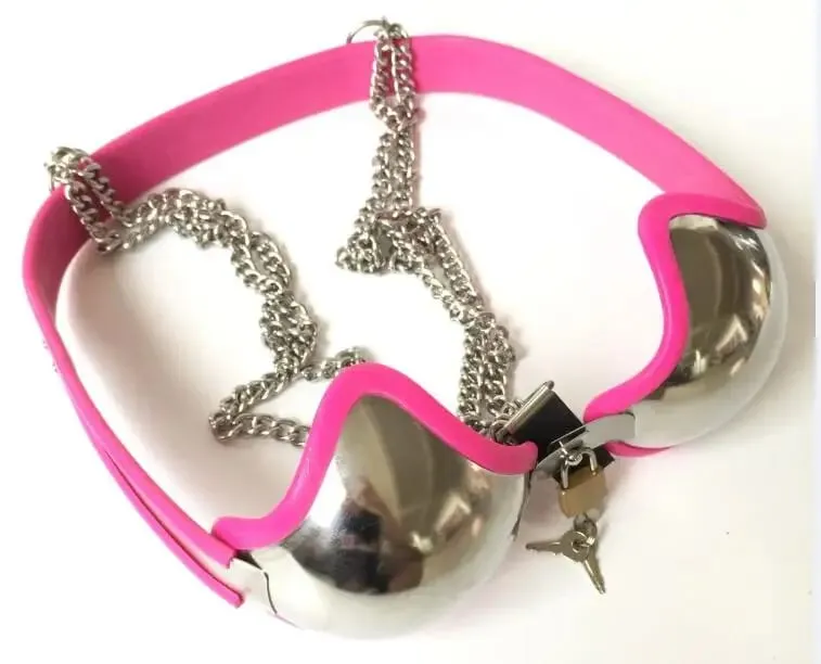 Female Adjustable Stainless Steel Band Bra Brassiere Breast Form With Lock Bondage Chastity Belt Device Ddsm Sex Toy 3 Color