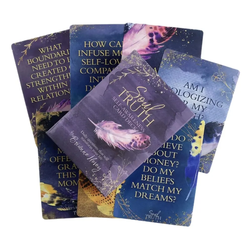 Soul Truth Self-Awareness Card Deck Daily Questions That Will Transform Your Life Tarot Oracle Cards With PDF Guidebook
