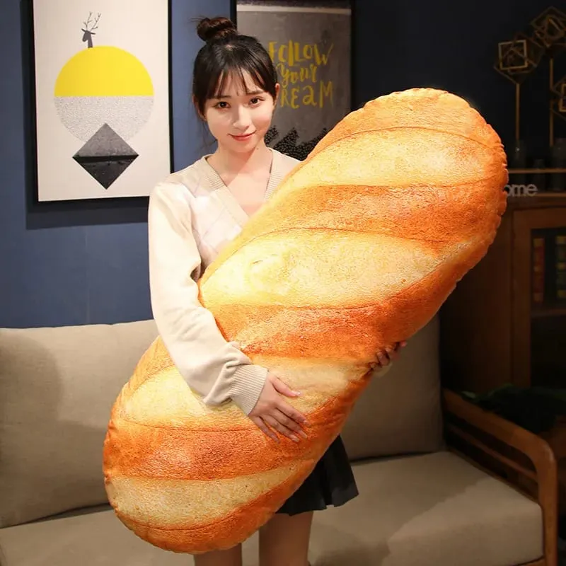 Hot Giant Bread Plush Long Pillow Toy Soft Funny Simulation Food Toy Creative Cushion Birthday Present Christmas Gift Decoration