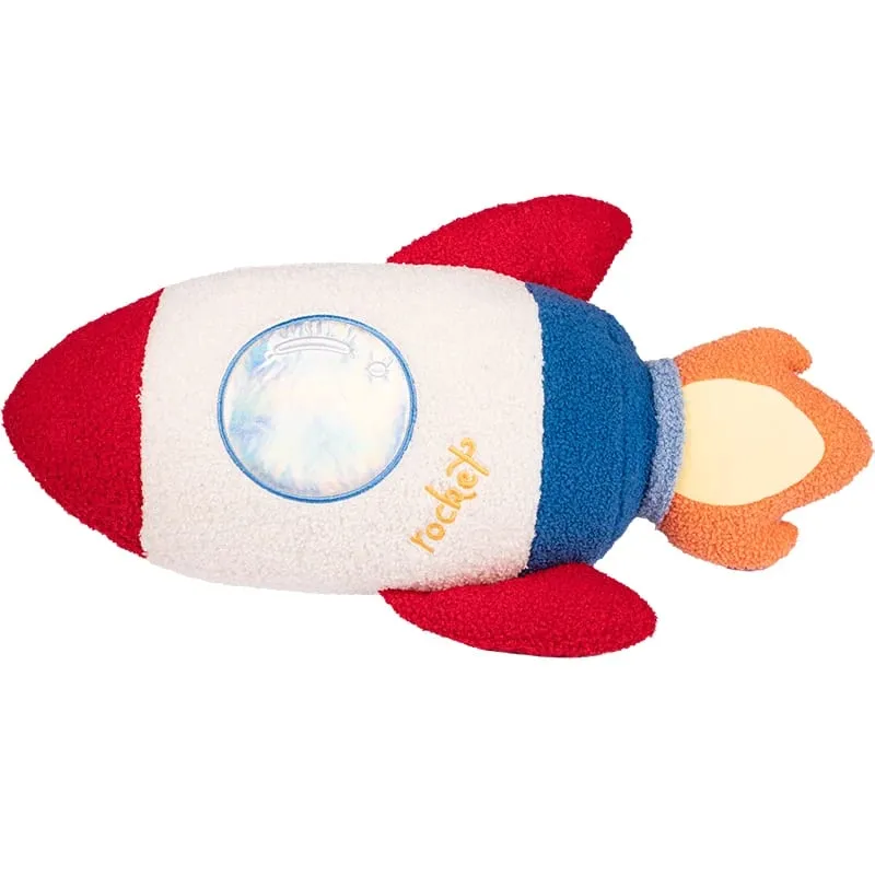 ZU Space Theme Party Home Decor Cute Astronauts UFO Rocket and Plane Plush Toys Boys Tent Room Throw Pillows