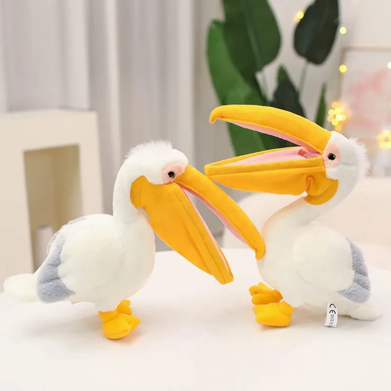 Realistic Plush Waterfowl Toy Red Flamingo White Pelican Plushies Soft Doll Cute Stuffed Animal For Girl Boy Pretty Home Decor — image 3