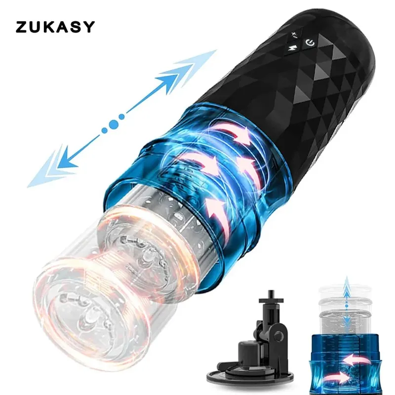 Telescópico rotativo masturbador masculino automático mastubator copo vagina masturbação equipamentos brinquedos sexuais para homens adultos suprimentos