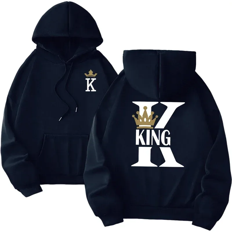 Gran oferta, sudaderas con capucha para hombre y mujer, sudaderas con estampado King Queen, ropa informal versátil para parejas, jersey diario para Otoño e Invierno Y2k