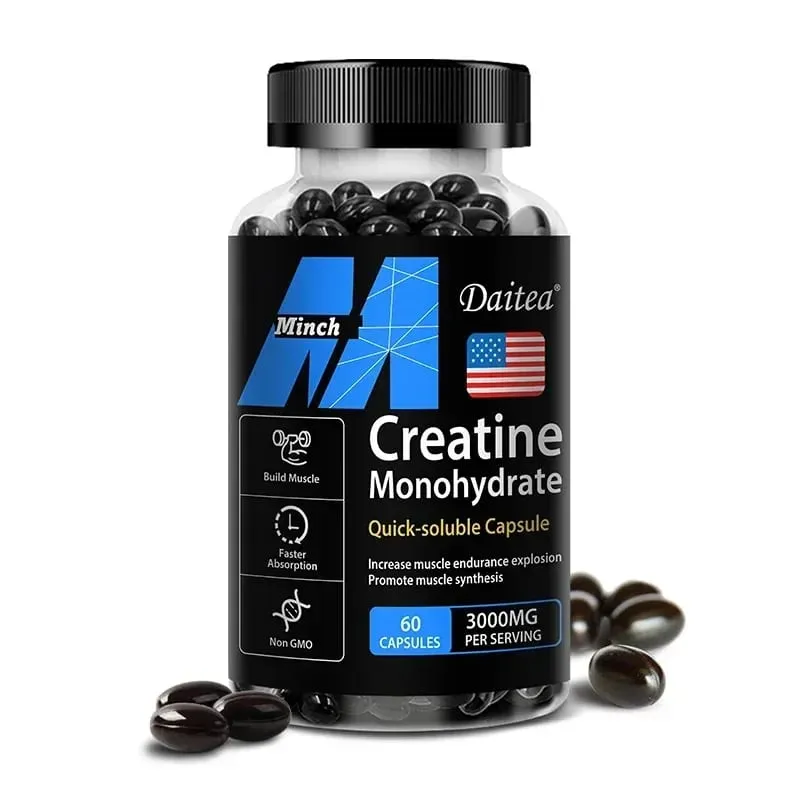 Creatine Monohydrate 3 000 Mg - Improves Energy and Endurance Increases Muscle Mass and Athletic Performance 120 Capsules