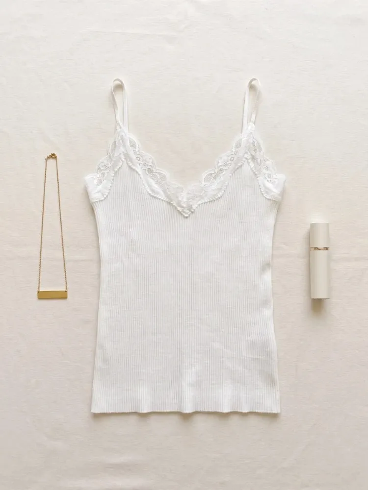 Korean Lace Women Tank Top Cute Camis Sexy White Crop Top Female Sleeveless Black Vest Summer 2026 Coquette Y2k Clothes — image 3