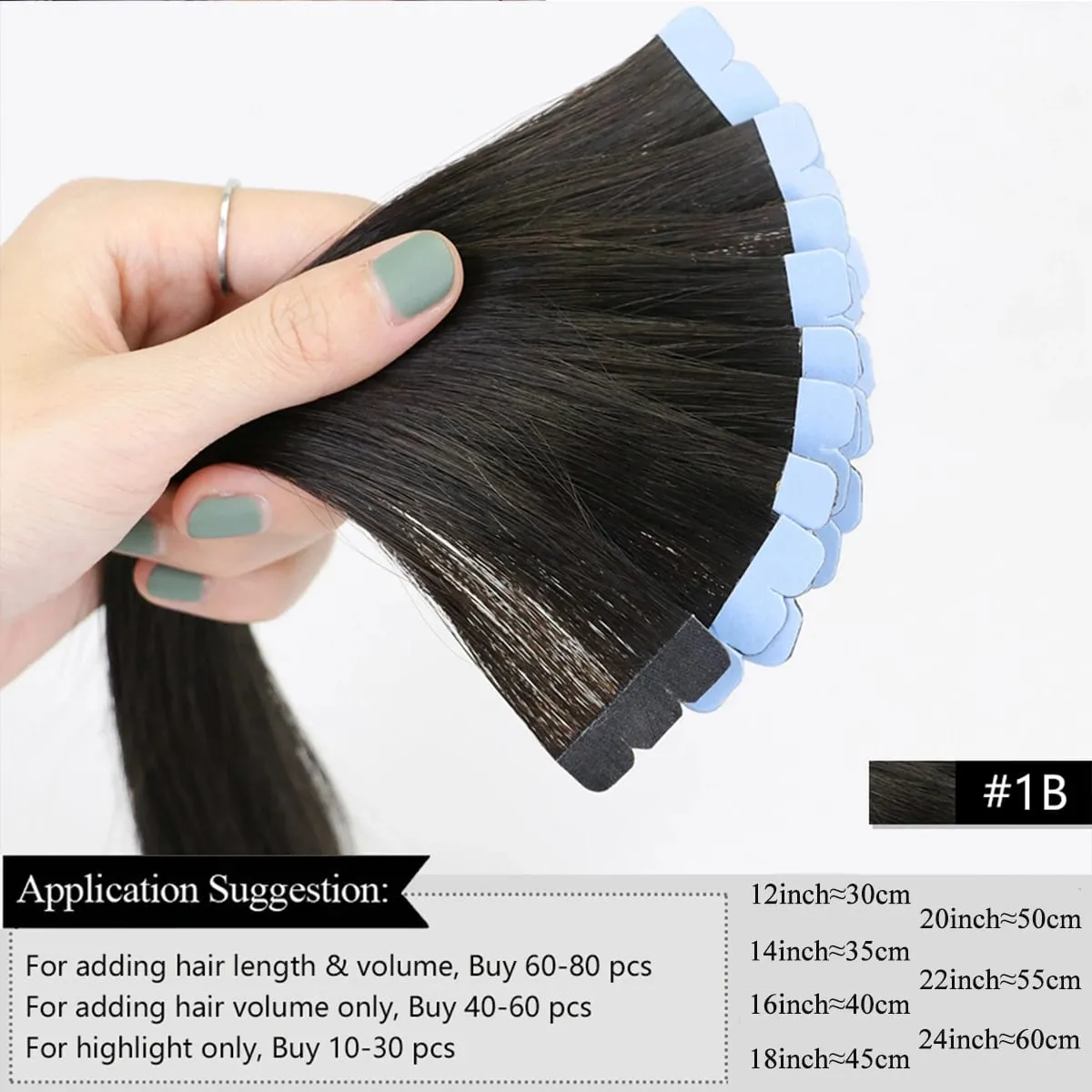 Mini Tape Hair Extensions 12-20Inch Human Hair Extentions 3x0.8cm Invisible Tape 10pcs/pack For Side Machine-Remy Hair