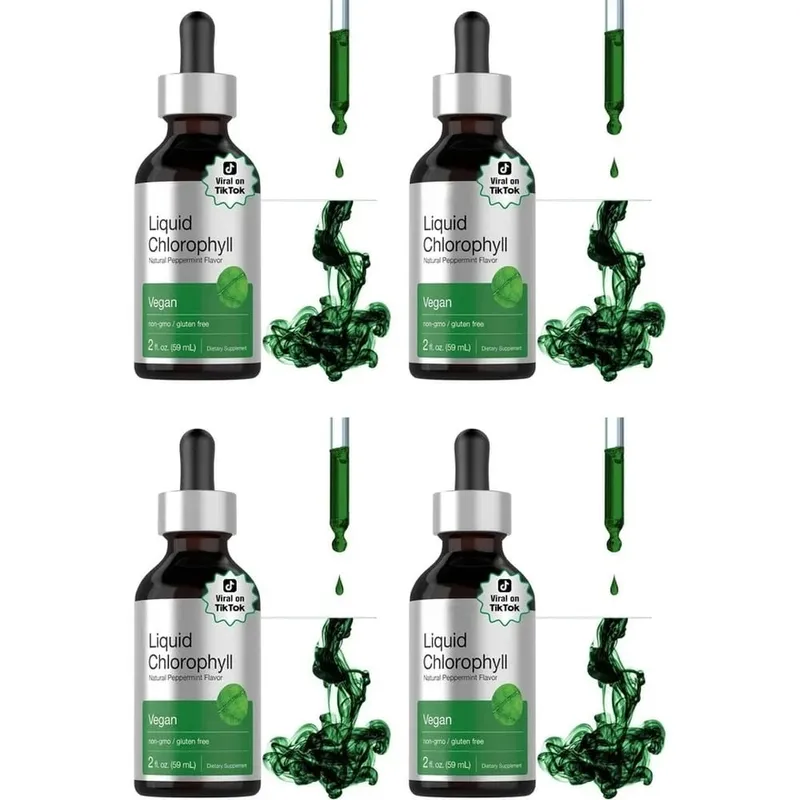 Liquid Chlorophyll 50 Mg Vegan Non-GMO Gluten & Wheat Free Natural Peppermint Flavor No Artificial Flavors 29 Servings