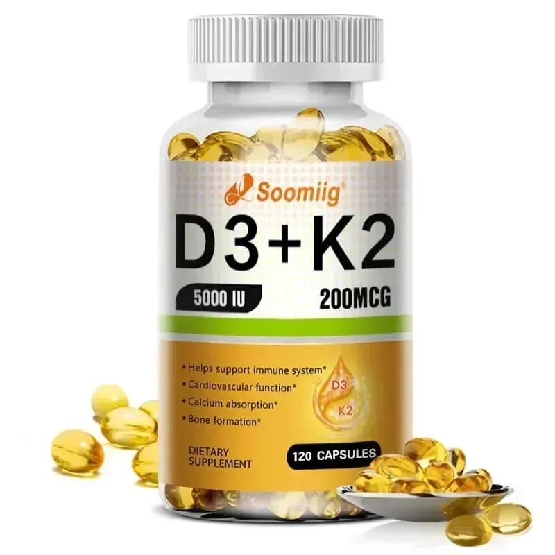 Vitamin D3 K2 - Vitamin D3 5000 Iu & K2 As MK-7 200 Mcg - with Magnesium Zinc Immune & Mood Support for Bone & Teeth Health