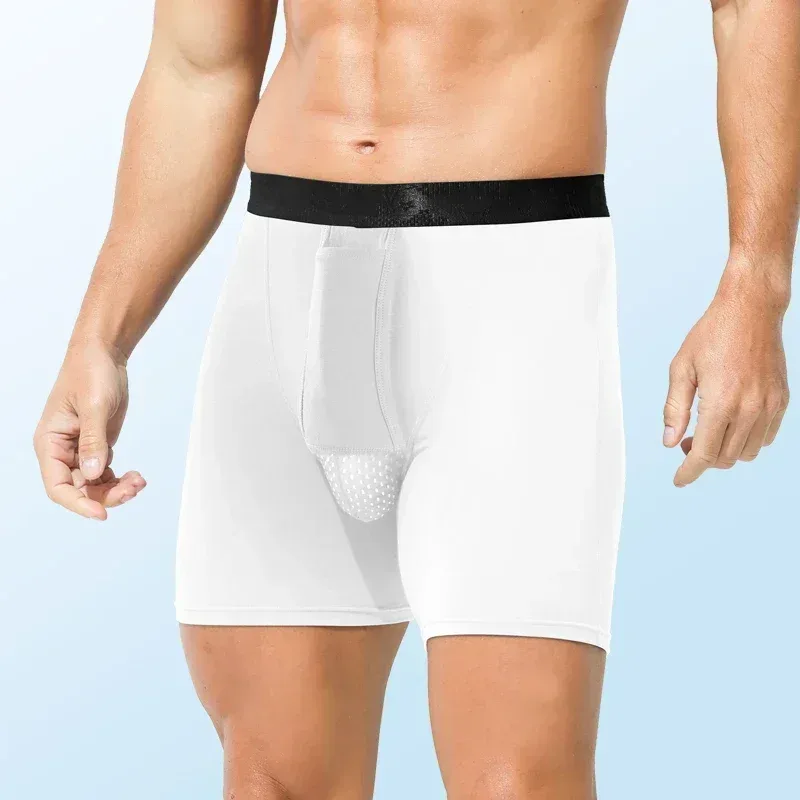 2PCS Men's bullet - separation anti - chafing underwear, men's boxer shorts, breathable underpants, men's sports scrotum - suppo