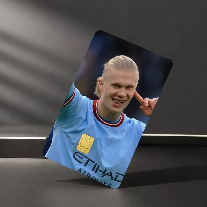 Football Star E-Erling H-Haaland Sticker Film Tape Skin for Credit Card Debit Card Waterproof Stickers
