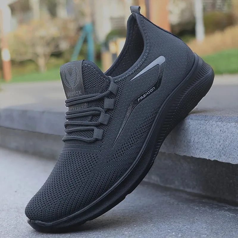 Men's Solid Lace-Up Casual Shoes Lightweight Outdoor Sports Shoes for Men's Fashionable Solid Casual Shoes Suitable for Leisure Walking Enthusiasts - Ideal for Lightweight Breathable and Non-Slip Suitable for Leisur