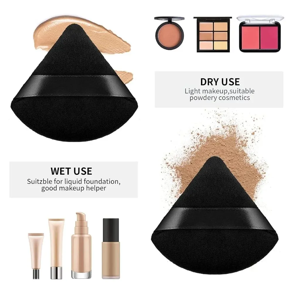 Black Triangle Powder Puff Facial Makeup Sponge Soft Velvet Cosmetics Puff Mixer Beauty Foundation Make-Up Sponge Makeup Access