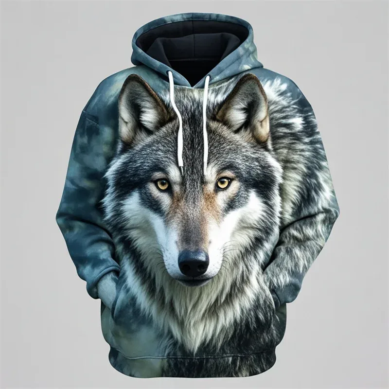 3D Lion Graphic Printed Men's Hoodie Fashion Street Hooded Sweatshirt Summer Autumn Oversized Tracksuit Pullover Casual Hoodies